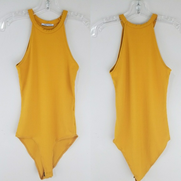 zara yellow bodysuit